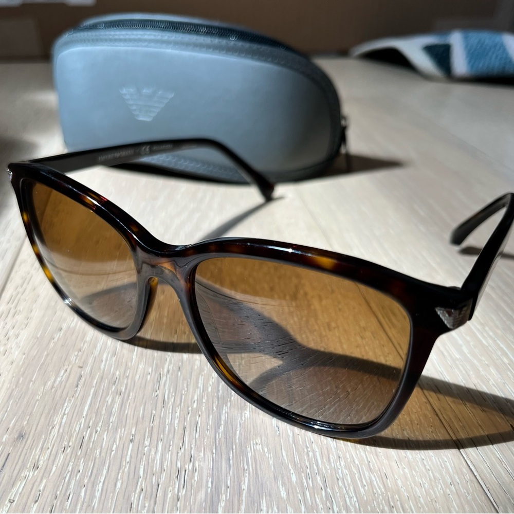 Emporio Armani Polarized Tortoise Shell Sunglasses